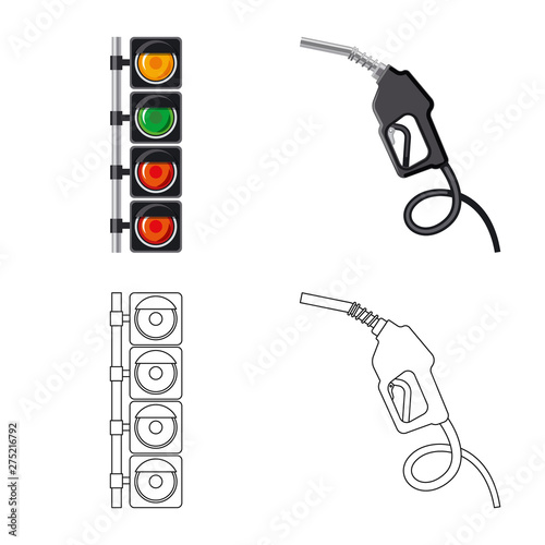 Vector illustration of car and rally logo. Set of car and race vector icon for stock.