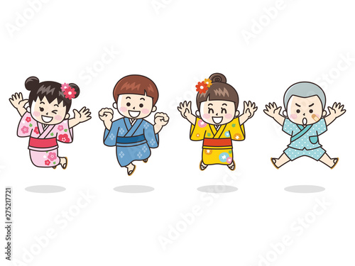 夏祭り　浴衣を着た子供