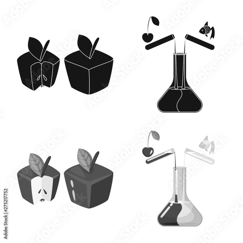 Vector illustration of test and synthetic symbol. Collection of test and laboratory stock symbol for web.