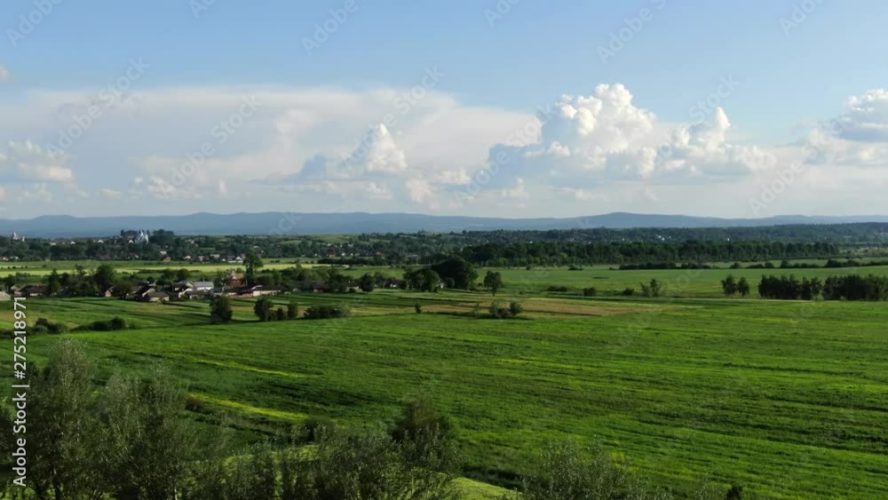 Grass, fields, forest and mountains. beautiful sky. 4k Grass, fields, forest and mountains. beautiful sky. 4k
