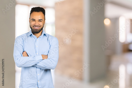 Handsome cheerful african american executive business man
