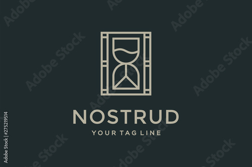 Hourglass logo design concept. Universal hourglass logo.