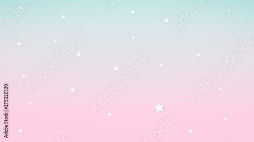 Abstract kawaii Colorful sky and star background. Soft gradient pastel Comic graphic. Concept for wedding card design or presentation