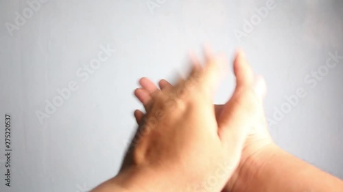 clapping hands with the white background. photo