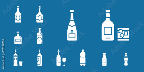 Bottle Icons - Vector set symbols of drink and alcohol for the site or interface