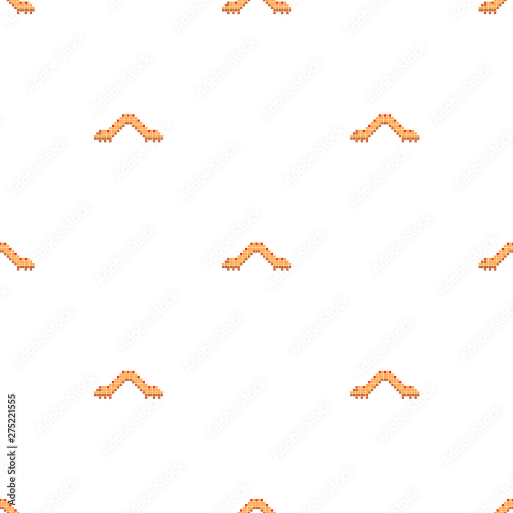 Obraz premium Pixel mosaic seamless background. Cute caterpillars on white background.