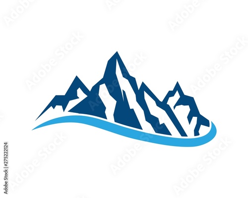 Mountain icon logo business template vector