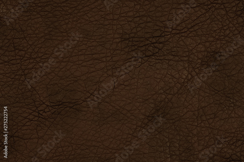 Dark brown leather background. 