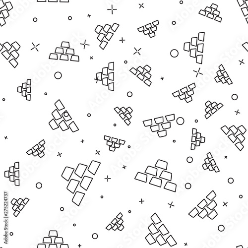 Black Gold bars icon isolated seamless pattern on white background. Banking business concept. Vector Illustration