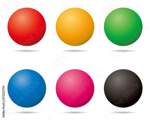ボール型飾り素材 Colorful Ball vector ornament set