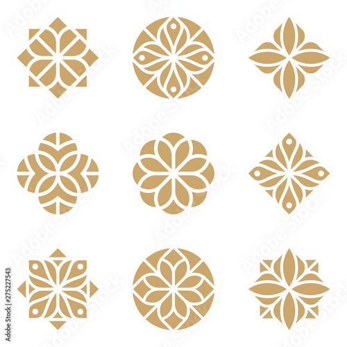 Flower and ornament logo design concept.