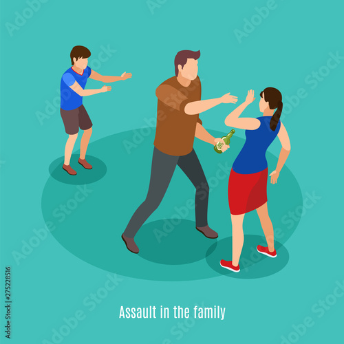 Alcoholism Isometric Background Poster