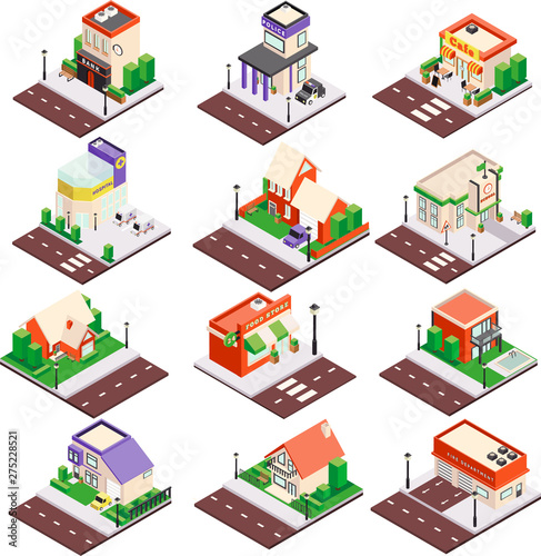 City Buildings Isometric Set 