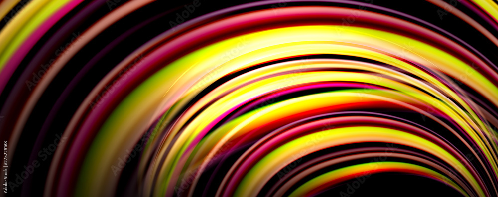 Fluid color swirls on black. Modern background with trendy design Fluid color swirls on black. Modern background with trendy design