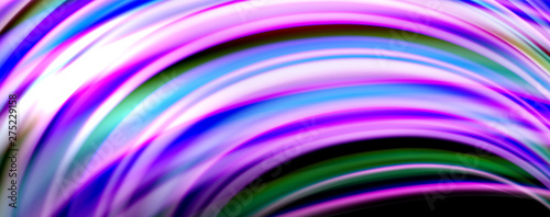 Fluid color waves with light effects, vector abstract background