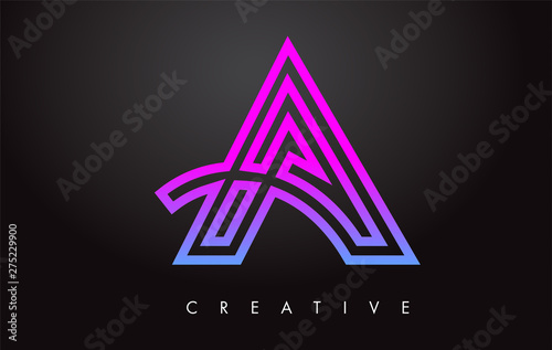 A Letter Design Logo. Letter A Icon Logo with Modern Swoosh