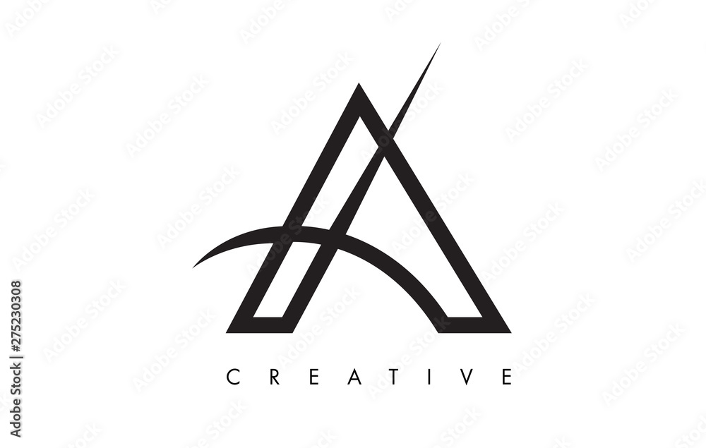 A Letter Design Logo. Letter A Icon Logo with Modern Swoosh
