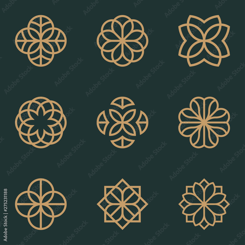 Flower and ornament logo design concept. Flower and ornament logo design concept.