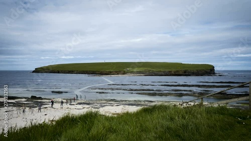Timelapse of waves splasing at the cliffs of orkney island. photo