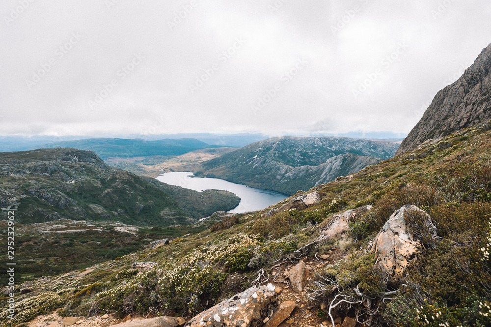 Fototapeta premium lake of Cradle Mountain hiking Tasmania Australia