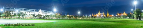 Panorama view of Sanamluang and Wat Phra Keaw Public landmark of Thailand  photo