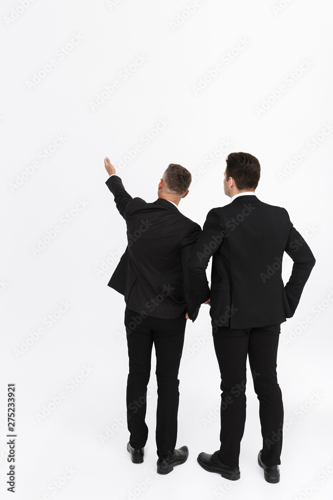 Two attractive confident businessmen wearing suits Two attractive confident businessmen wearing suits