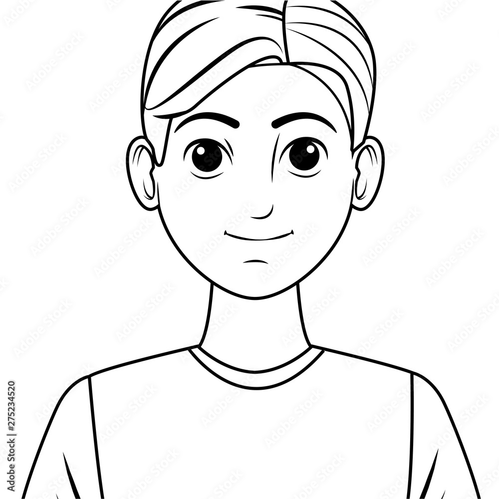 young man avatar cartoon character profile picture in black and white young man avatar cartoon character profile picture in black and white