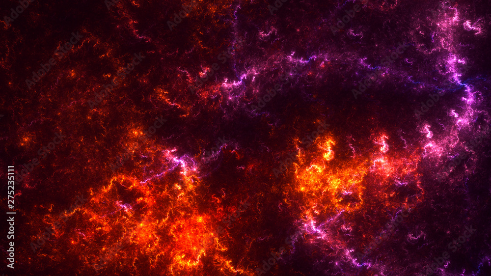 Naklejka premium 3D rendering abstract red fractal light background