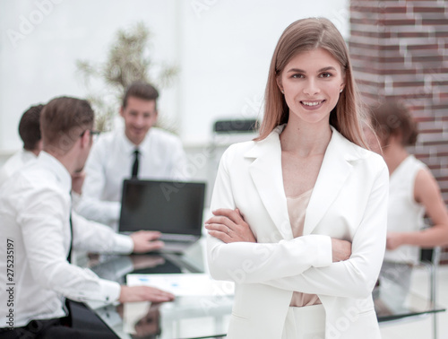 young employee standing in the office