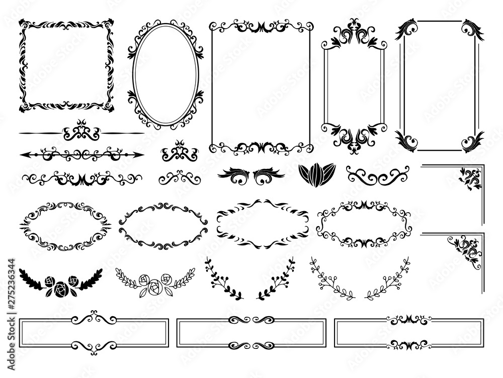 Fototapeta premium フレーム 飾り枠 枠 西洋