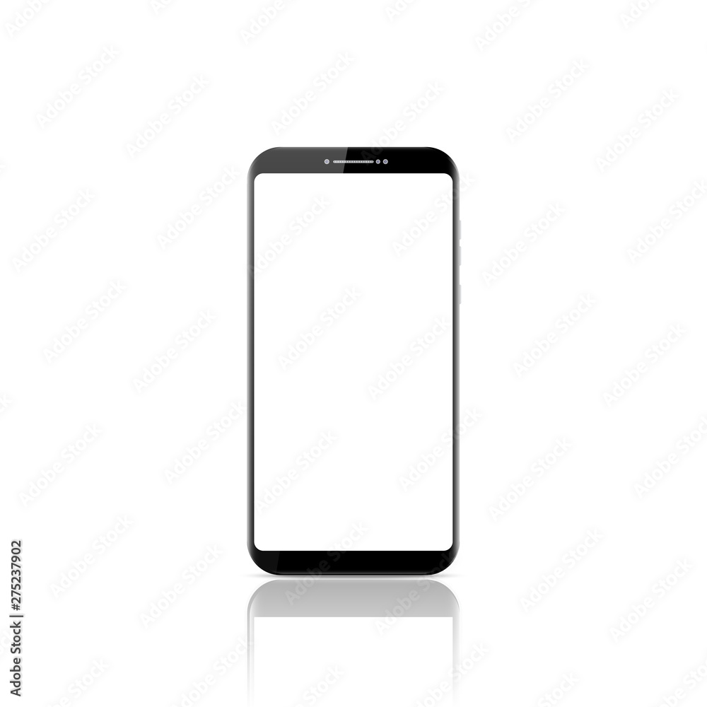 New realistic mobile smart phone modern style. Vector smartphone isolated on white background. New realistic mobile smart phone modern style. Vector smartphone isolated on white background.