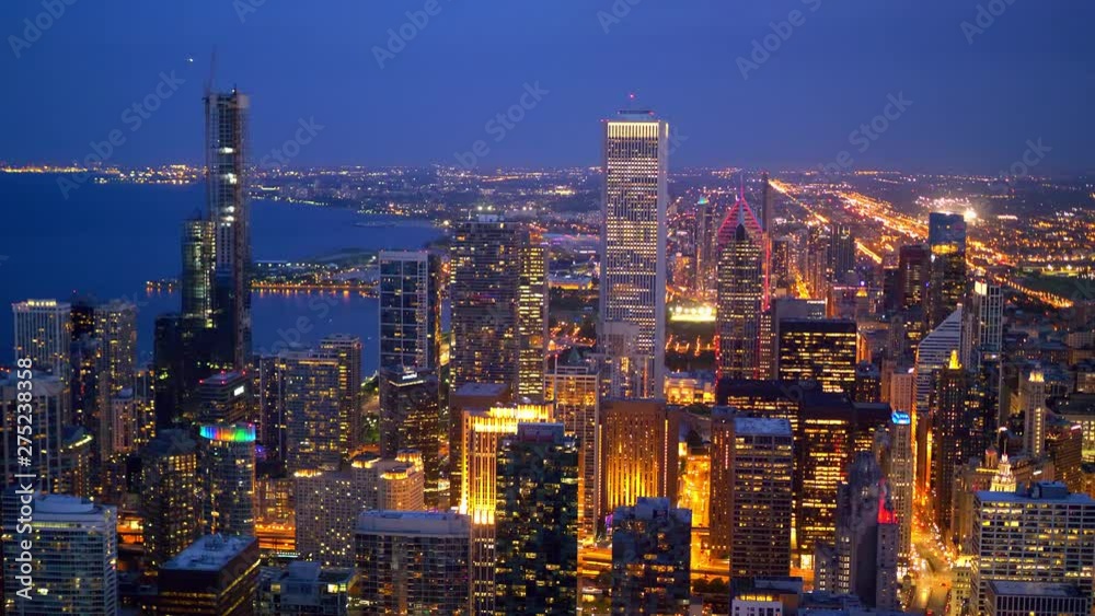 Chicago from above - amazing aerial view by night - travel photography Chicago from above - amazing aerial view by night - travel photography