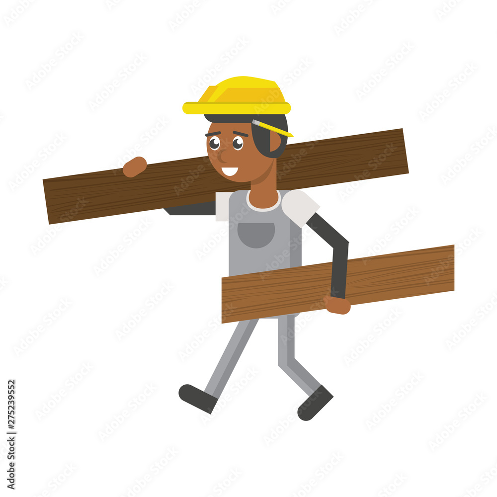 Construction worker smiling cartoon isolated Construction worker smiling cartoon isolated