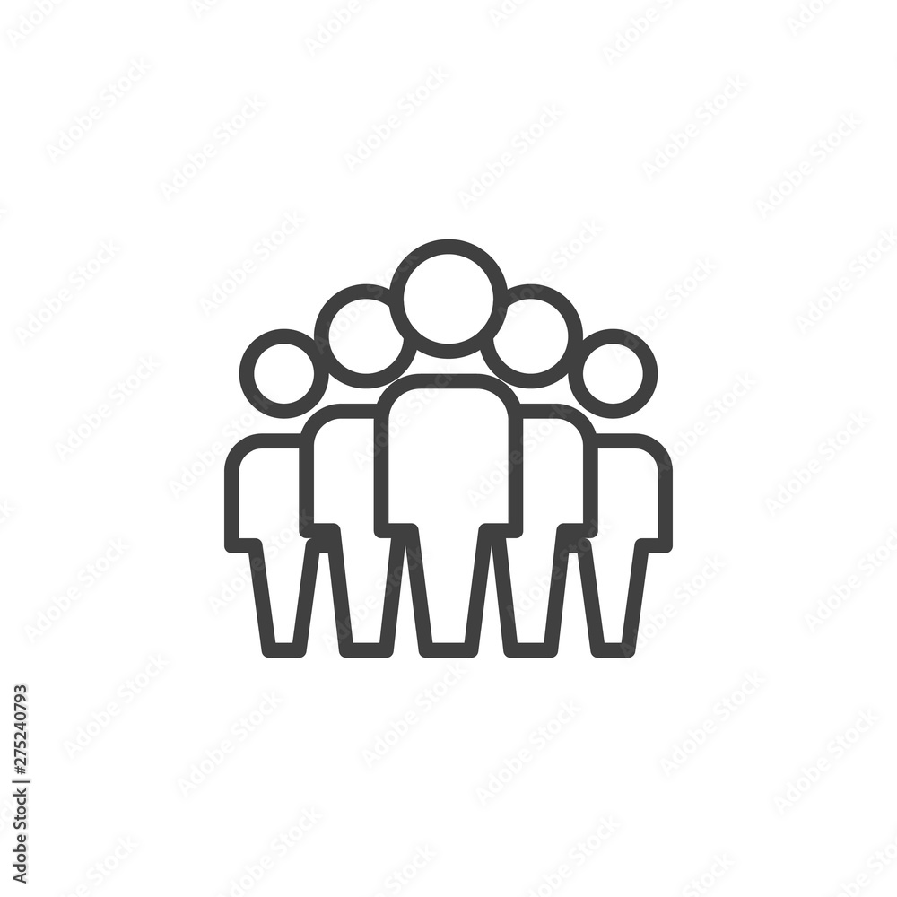 Team group line icon. Corporate team working linear style sign for mobile concept and web design. People Leadership outline vector icon. Crowd symbol, logo illustration. Vector graphics Team group line icon. Corporate team working linear style sign for mobile concept and web design. People Leadership outline vector icon. Crowd symbol, logo illustration. Vector graphics