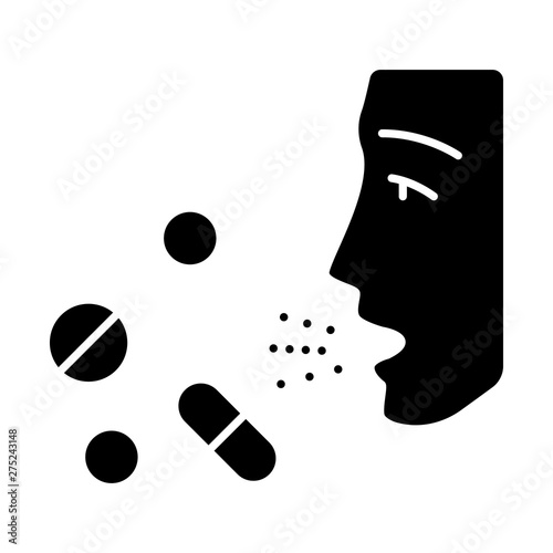 Drug allergies glyph icon