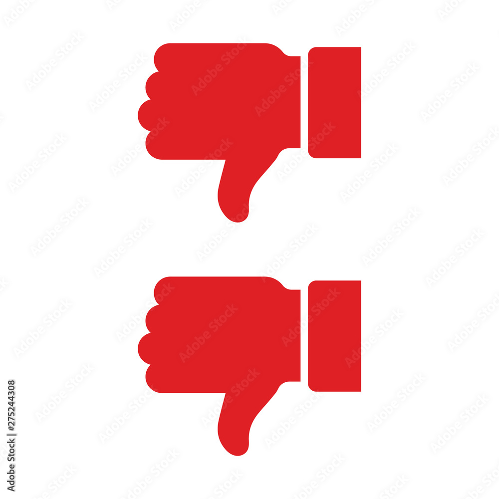 Dislike hand thumb down. Thumb up symbol, finger up icon. like and dislike icon Dislike hand thumb down. Thumb up symbol, finger up icon. like and dislike icon