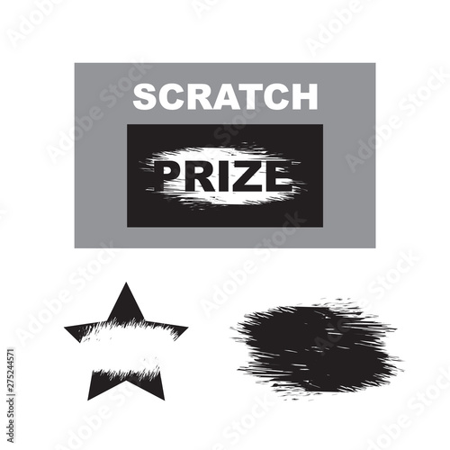 Template cards with scratch and win letters. Lottery scratch and win game card background.
