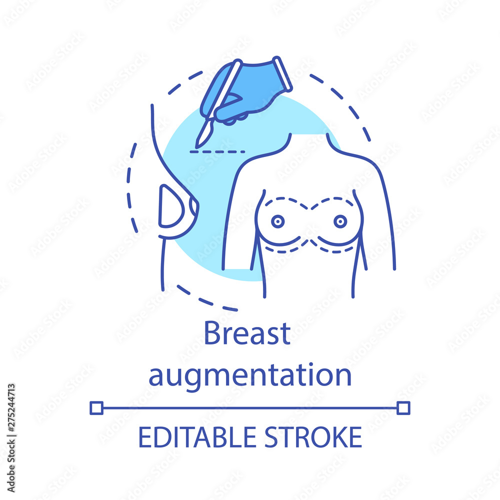 Breast augmentation concept icon Breast augmentation concept icon