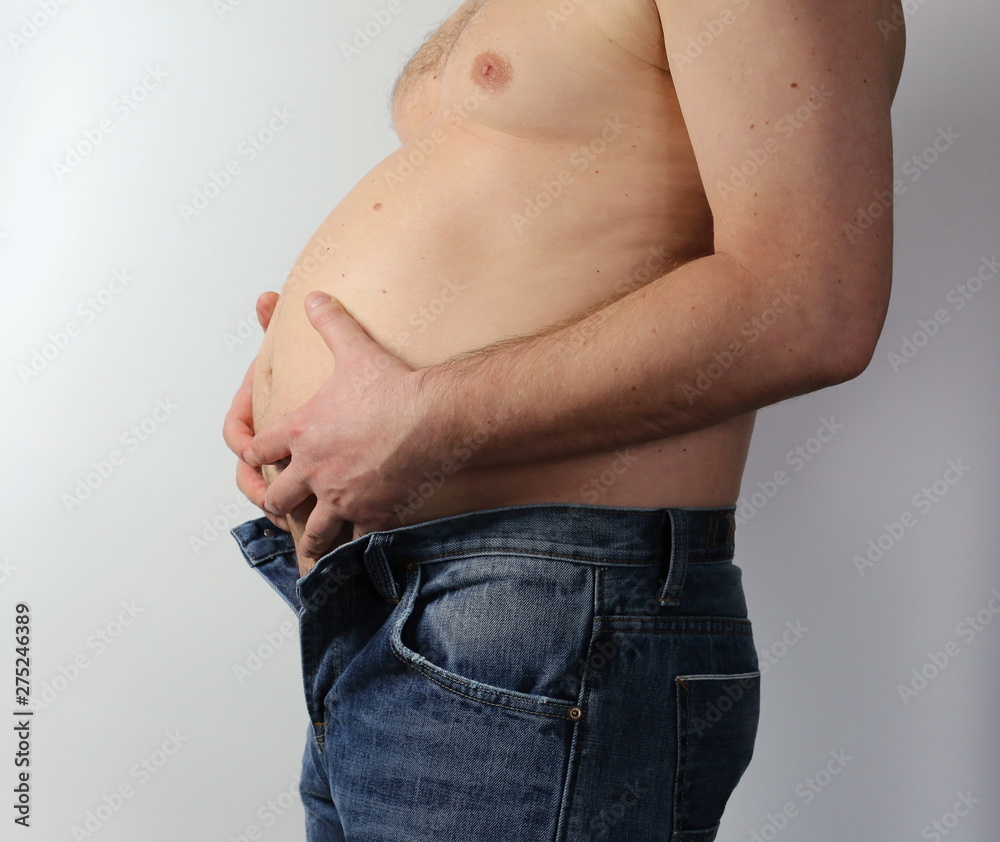 Naklejka premium man with a fat belly