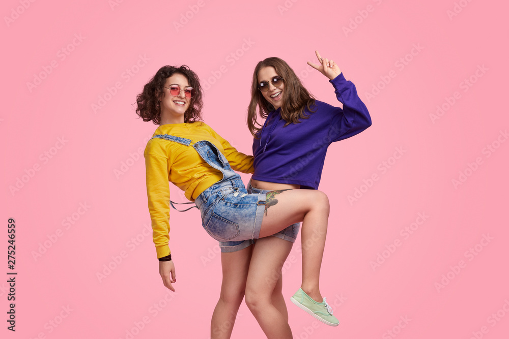 Best friends having fun together Best friends having fun together