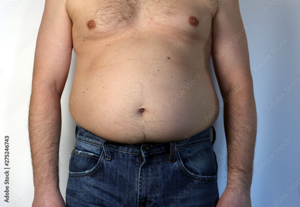 Naklejka premium man with a fat belly