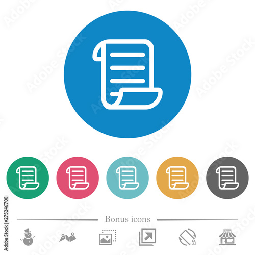Script code flat round icons