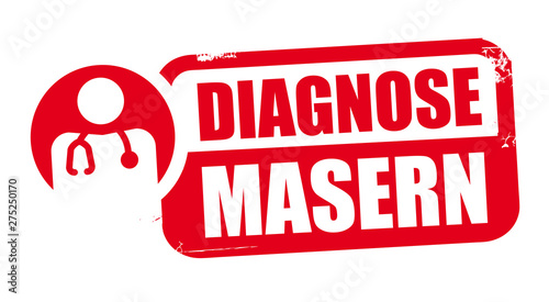 Stempel Diagnose Masern. Vektor Illustration