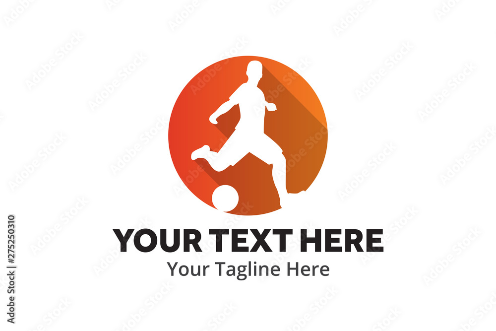 Fototapeta premium football unique simple logo creative design in flat style with color . soccer creative simple logo creative design in flat style with color