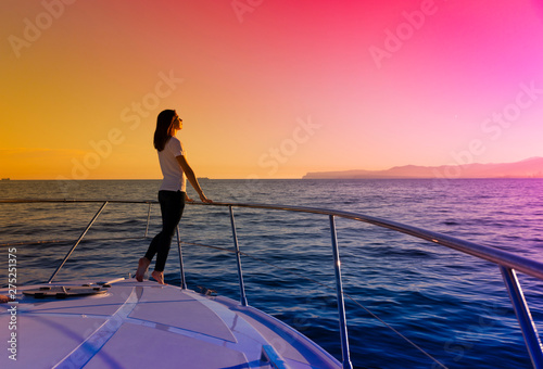 happy woman on the yacht © Andrea
