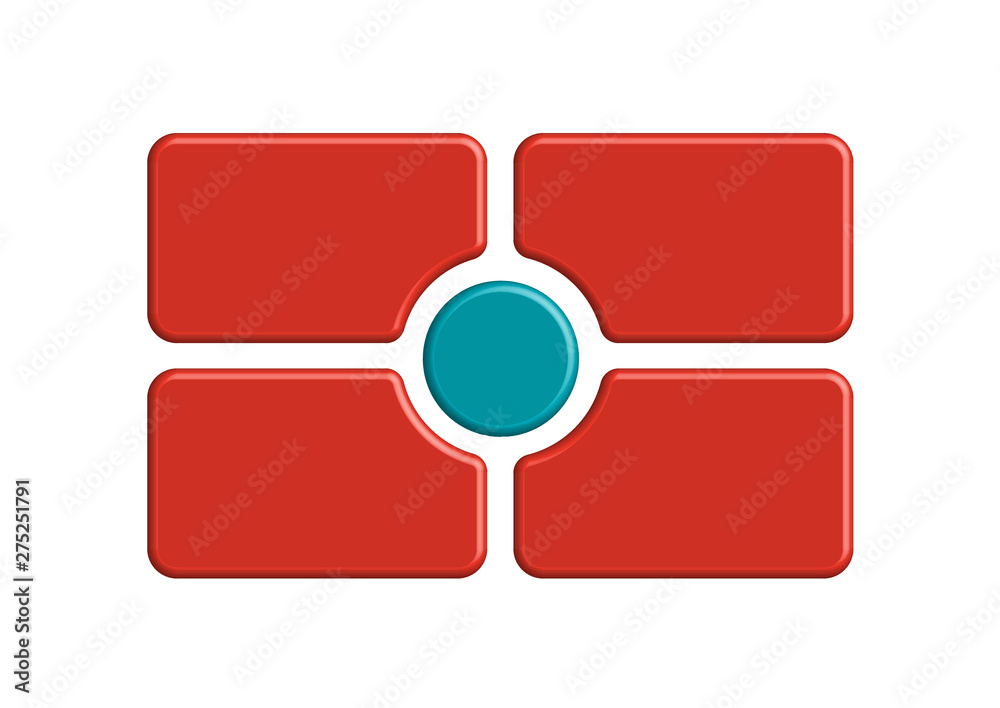 3D business asset green blue circles orange star. 3D business asset green blue circles orange star.