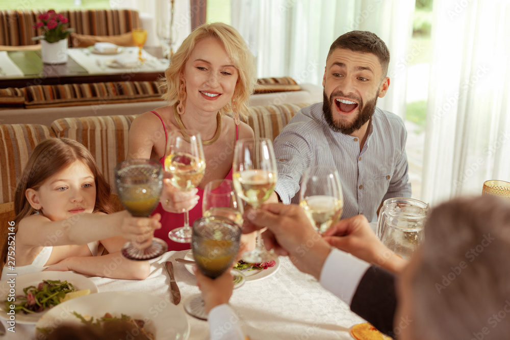 Bearded man celebrating wedding of his aged father Bearded man celebrating wedding of his aged father
