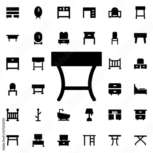 Table icon. Universal set of furniture for website design and development, app development