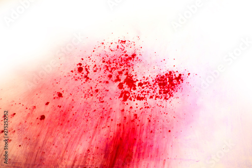 Red color explosion on white background