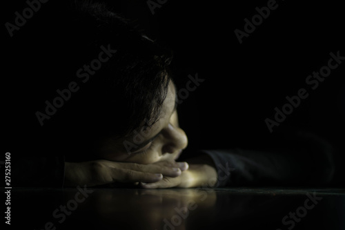 Italian people are afraid for the outbreak of novel coronavirus.Kid is praying to stop corona virus.Coronavirus help,Home quarantine concept